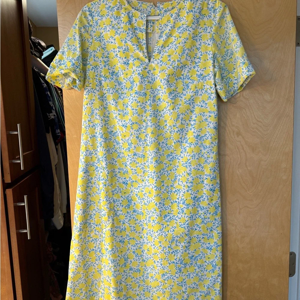 Lilly Pulitzer Yellow and White Floral Midi Dress - Picture 1 of 3